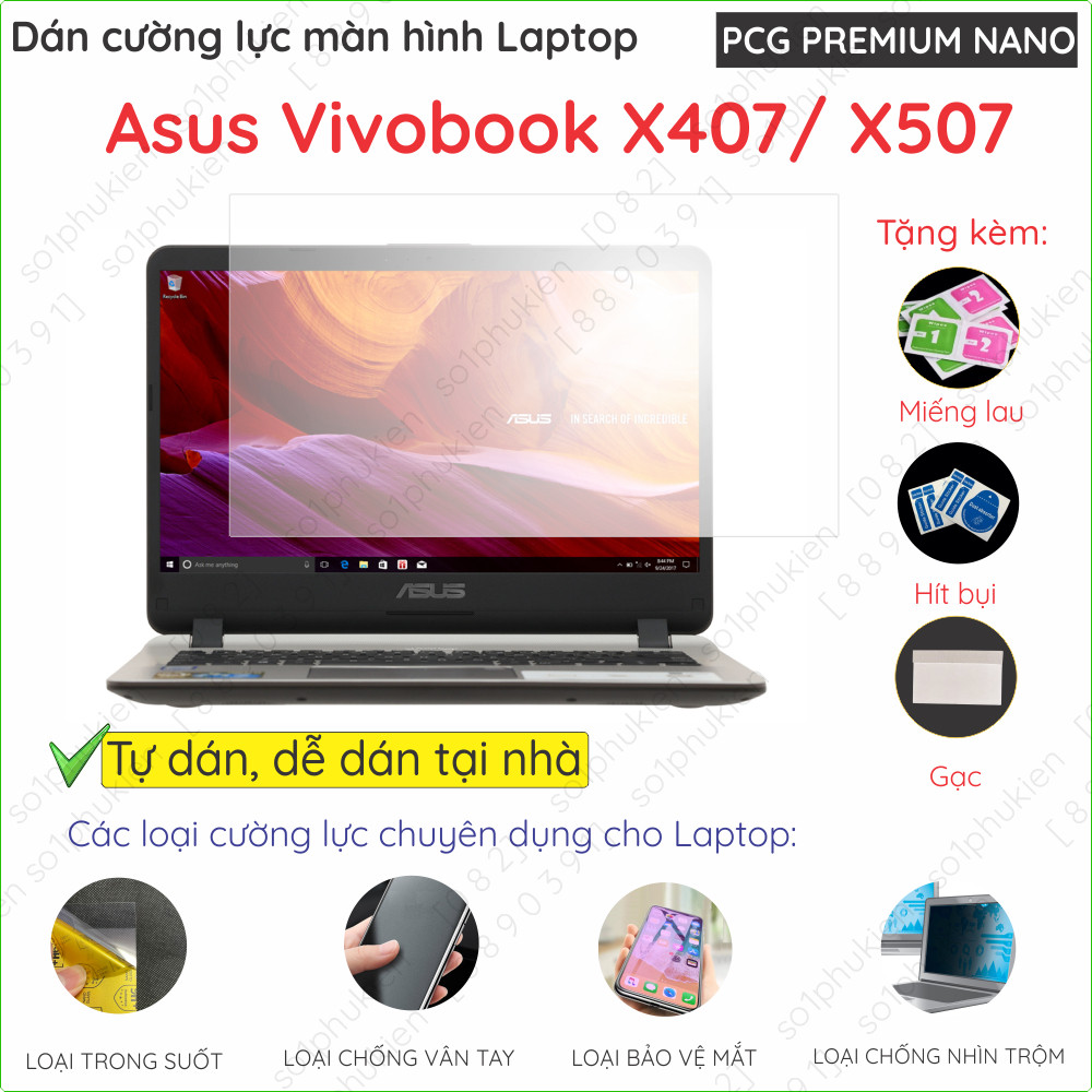 Asus VivoBook X507UF/ X507UA/ X507MA/ X407UA/ X407UB/ X407UF/ X407MA นาโนโปร่งใส, matte, CNT กระจกนิ