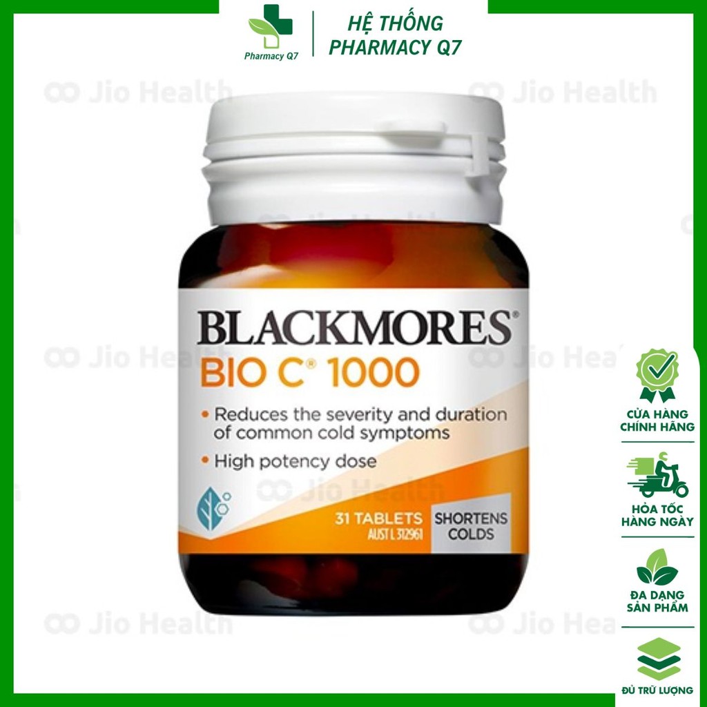 Blackmores Bio C ยาต้านทาน 1000มก. 31 เม็ด อาหารเสริมวิตามินซี กล่อง 31 ชิ้น Blackmores Bio C