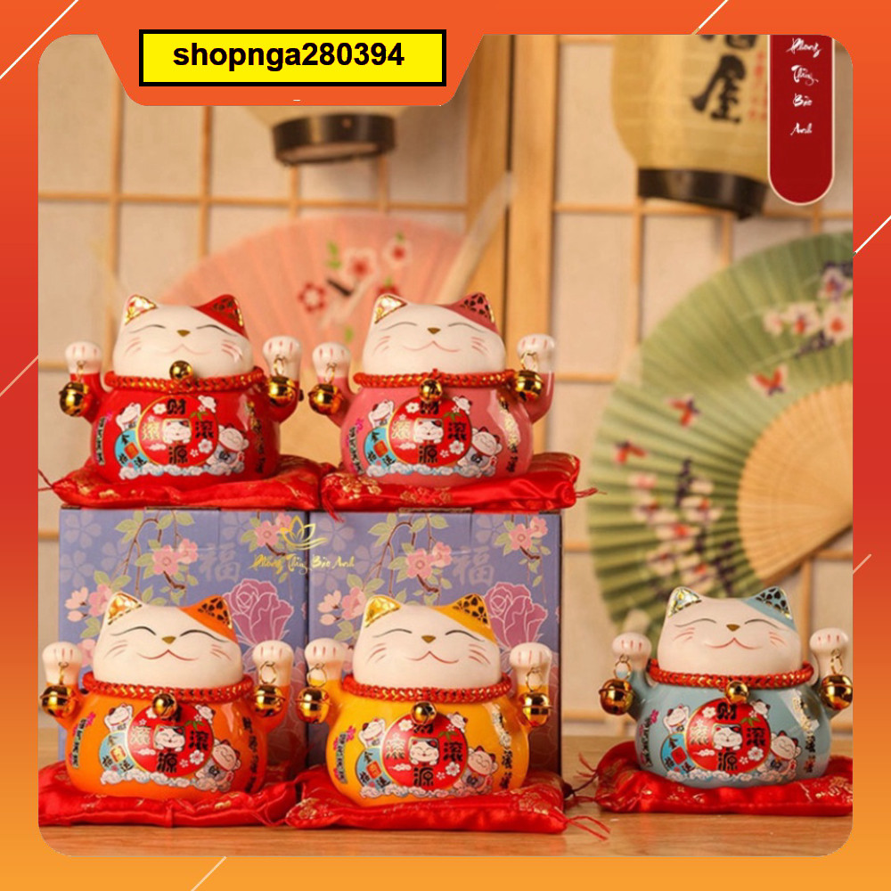 God of Fortune Cat Saving Jar กับ Maneki Neko พรม Waving Fortune Cat, ตกแต่งบ้านคุณภาพ Grand เปิดของ
