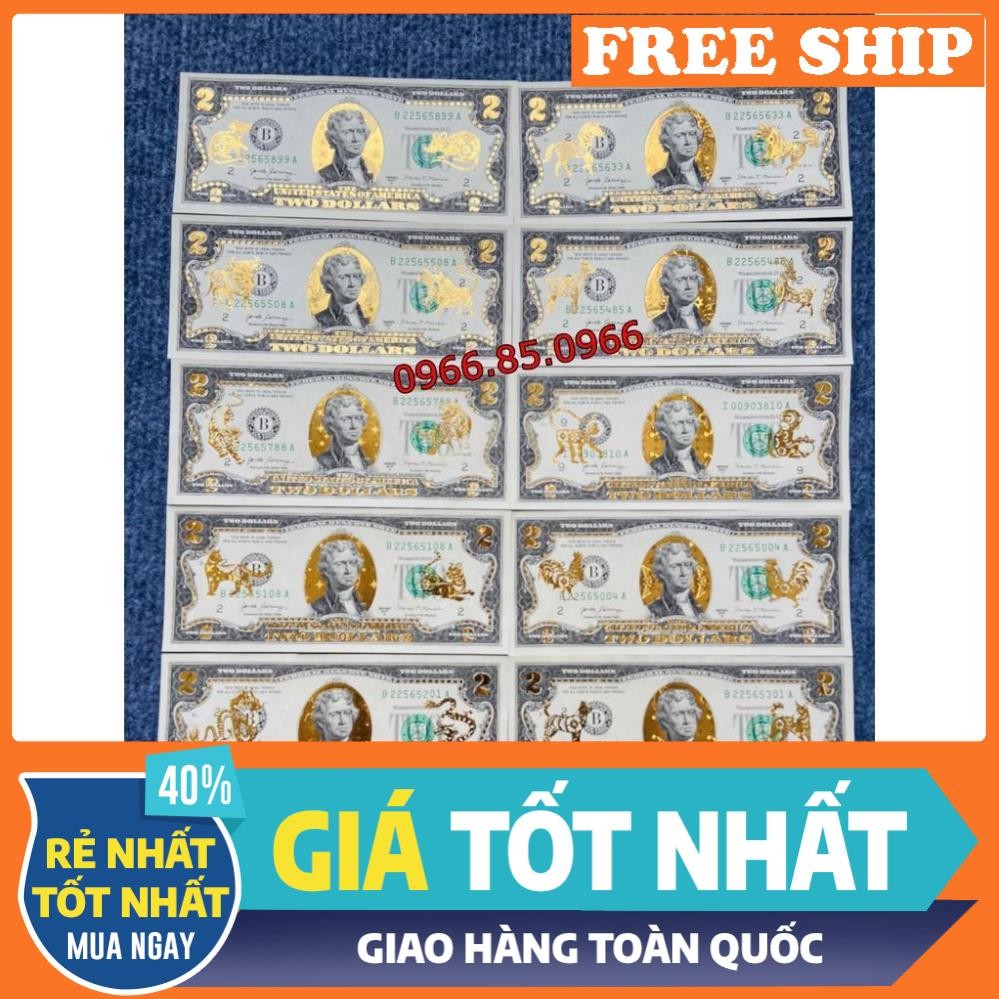 2 เหรียญ USD พิมพ์ด้วย 3D Gold-plated 12 Zodiac สัตว์ 2 ดอลลาร์บิล 12 ฮวงจุ้ยราศีสัตว์ KBTT