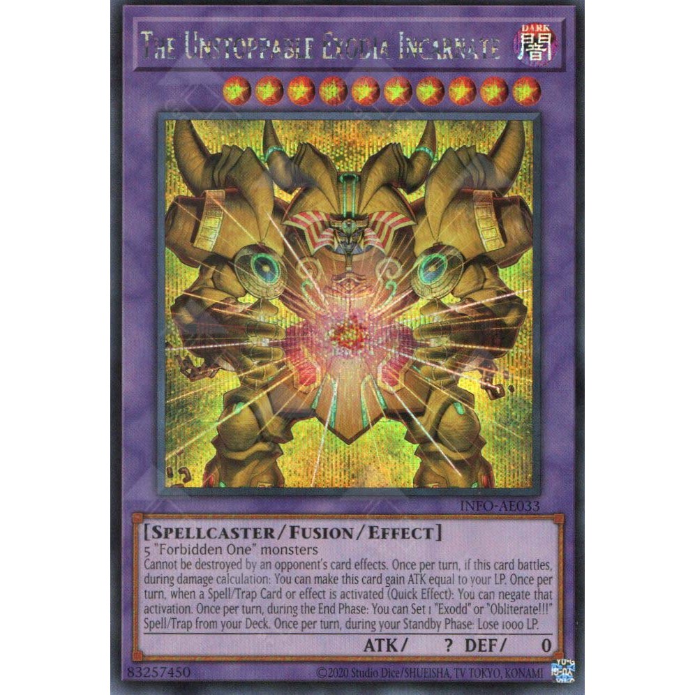 [ การ์ด Yugioh ของแท้ ] INFO-AE033 The Unstoppable Exodia Incarnate