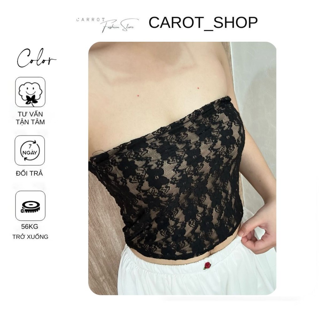 เสื้อเกาะอกลูกไม้พื้นฐานเซ็กซี่ที่สามารถผสมผสานหลายสไตล์ โดย CarrotStore