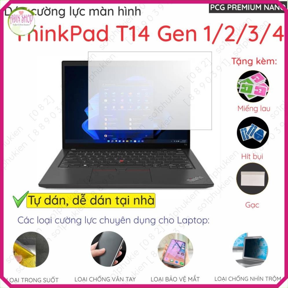 Toughened ป้องกันหน้าจอสําหรับ Lenovo ThinkPad T14 Gen 1/2/3/4, T14s Gen 1, E14 Gen 5, P14s T14s Gen