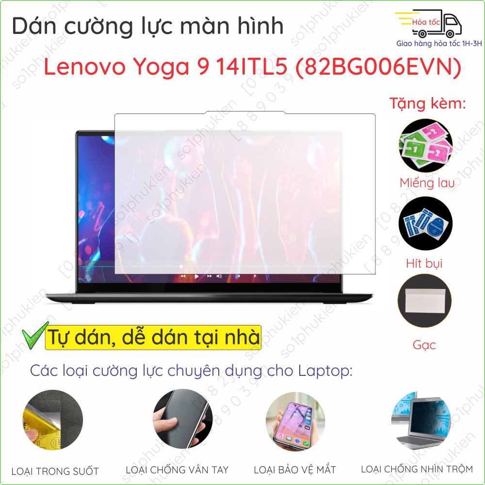 ฟิล์มกันรอยหน้าจอแกร่งสําหรับ Lenovo Yoga 9 14ITL5/ Yoga 9i gen 8 / Book 9 9i 13IRU8/ 14IMH9/ 14IAH1