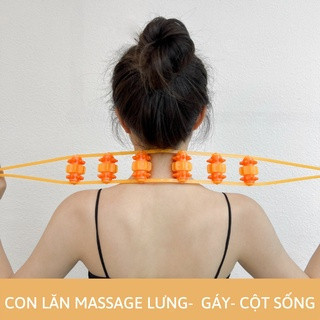 Dây lăn massage vai gáy, massage cột sống, cổ, lưng, toàn thân loại 1 cao cấp 3 con lăn, giúp phục hồi sức khỏe