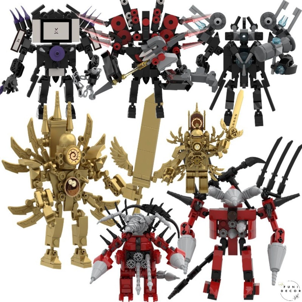 ของเล่นประกอบห้องน้ํา Skibidi Speakerman Titan Cameraman Titan TVman ของเล่นที่มีรหัสบาง ๆ