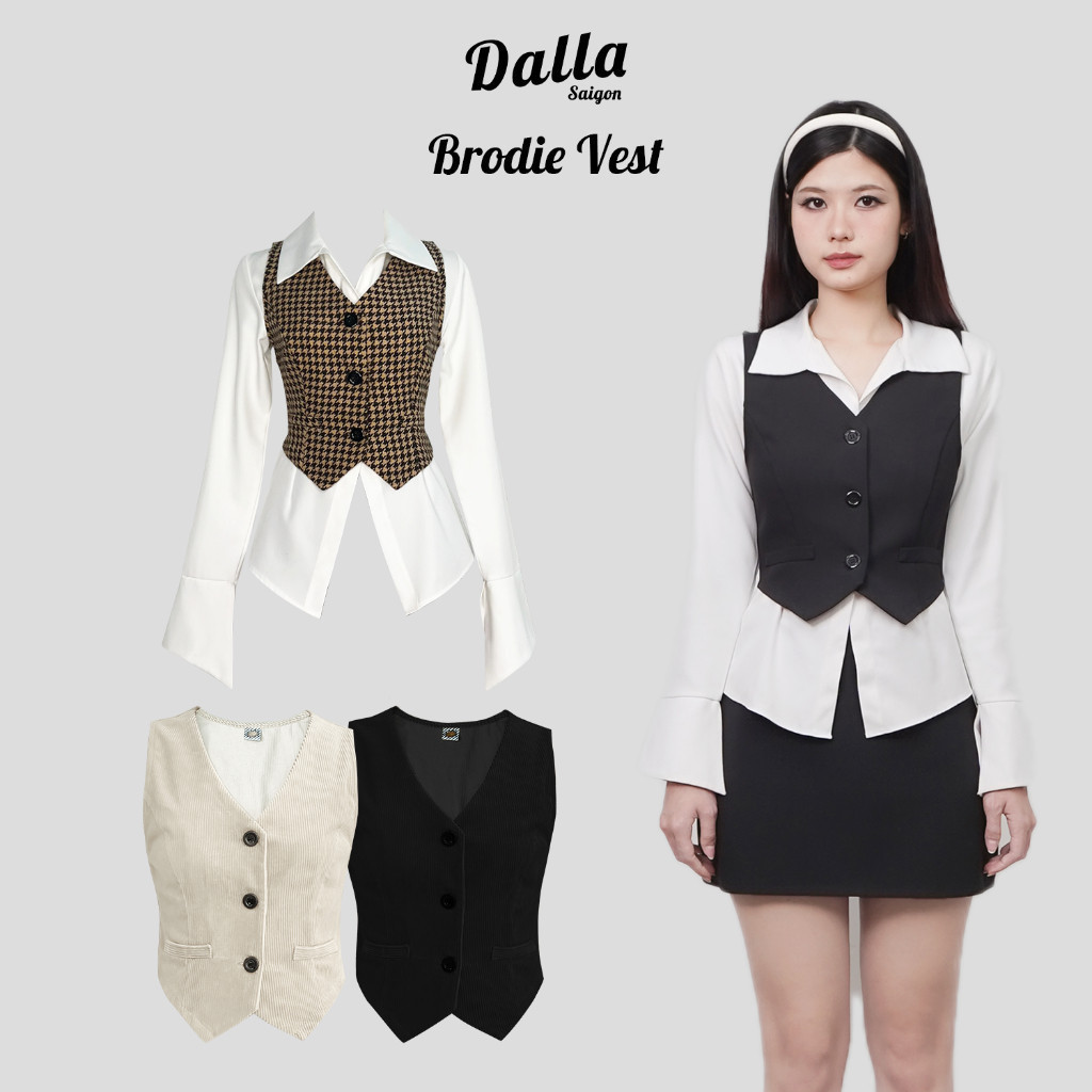 เสื้อกั๊กติดกระดุมผู้หญิง Dalla (GL03) เสื้อกั๊กโบรดี้