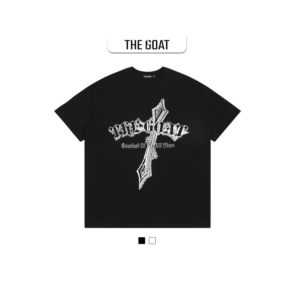 THE GOAT Greatest Of All Time เสื้อยืดจากหลวมผ้าฝ้าย Oversize คอกลม Unisex