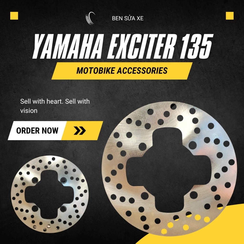 จานหลัง Exciter 135 (Ex135 Yamaha จานน้ํามันเบรคแท้)