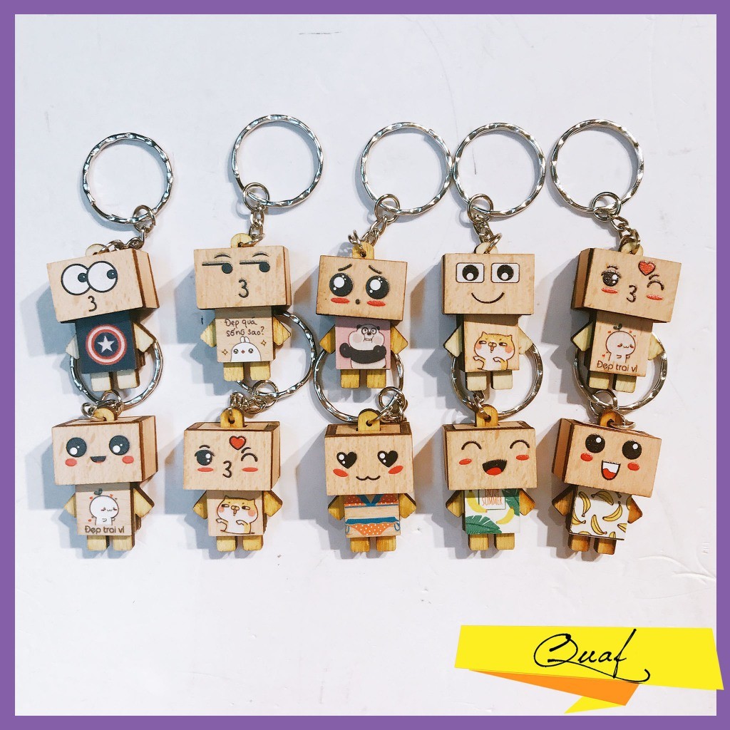 [ใหม่ - Combo x50c] Danbo Keychain NEW Shades Color Body, UV Printing