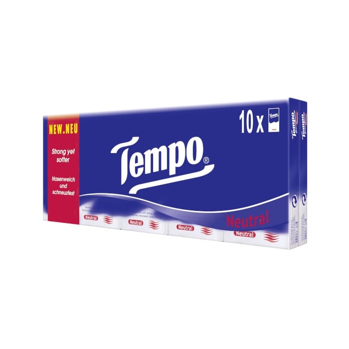 Tempo Regular Unscented Pocket Tissue 10 แผ่น Lot of 10