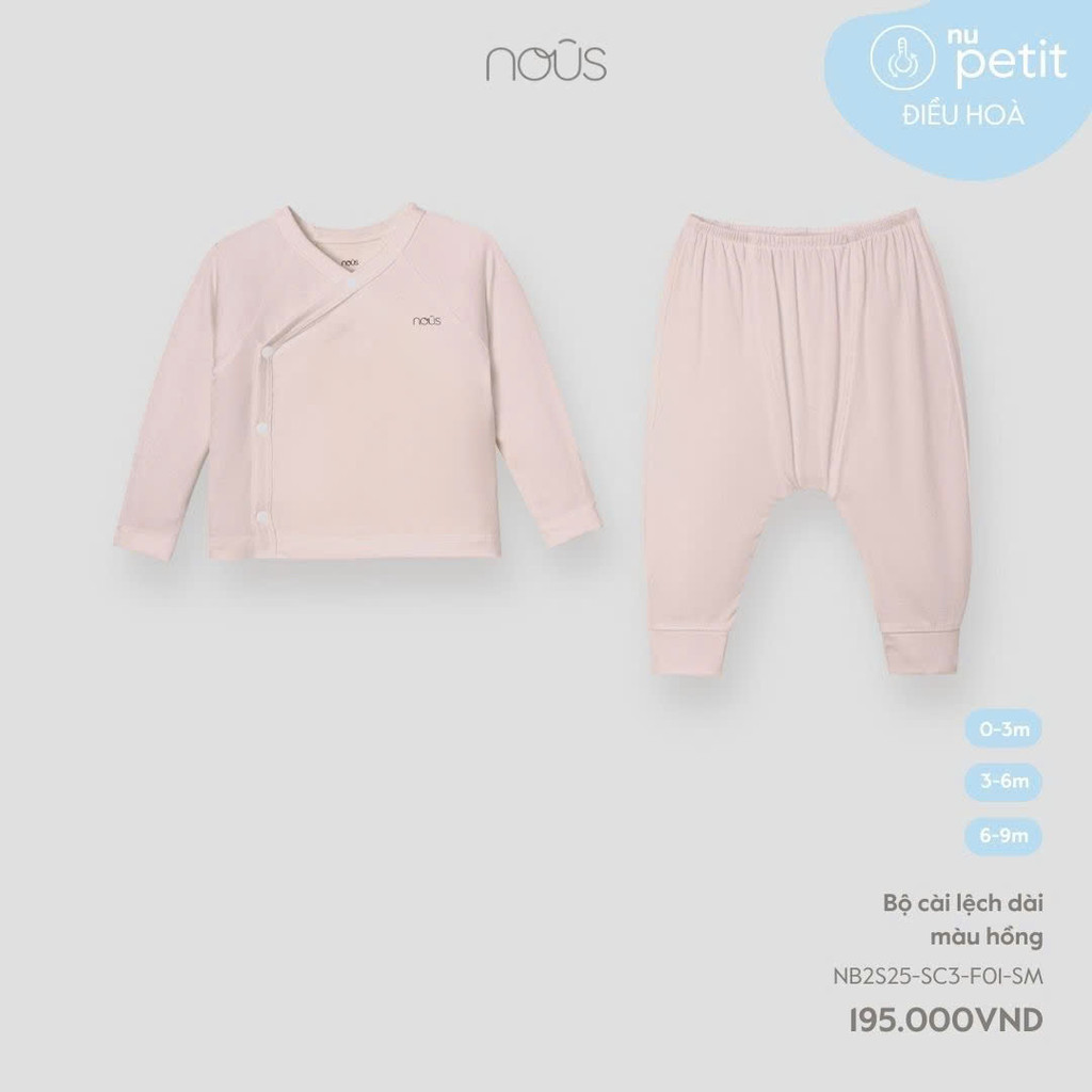 NOUS - ชุดเบียสยาวสีชมพู - Nu Petit - 0M 3M 6M - SS25.T1A-ZN635