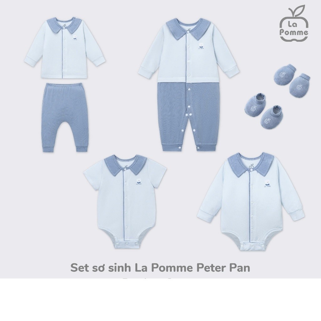 [LAPOMME Collection] - La Pomme Peter Pan pastel Infant Set - Blue - FS NB 0M 3M - SS24.T10A - ZL672