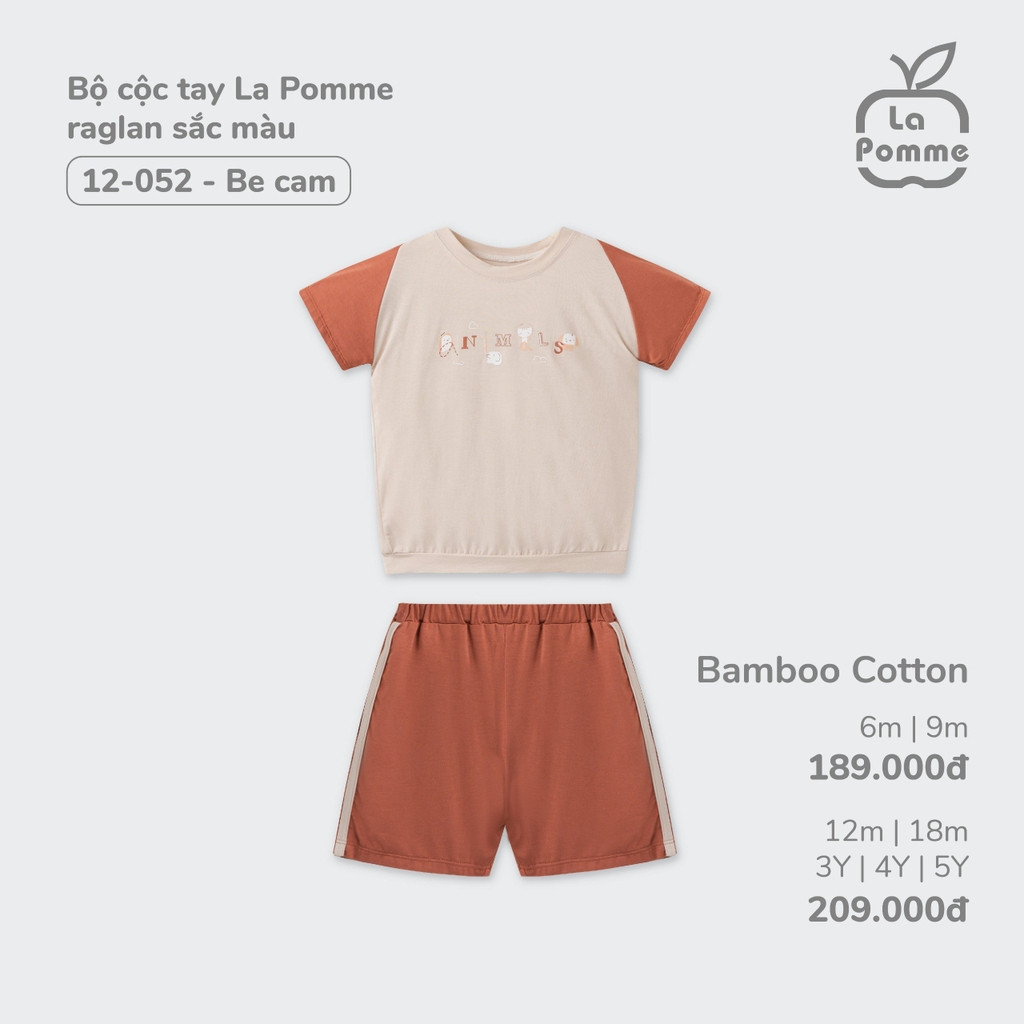 (6M-4Y) La Pomme - ชุดแขนกุด La Pomme raglan สีสันสดใส - 6M สีขาว 6M 9M 12M 18M 3Y 4Y 5Y - SS24.T2A 