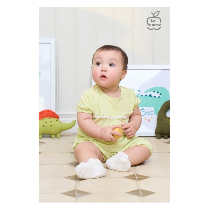 (6M-4Y) La Pomme - ชุดแขนกุด La Pomme babydoll แต่งลูกไม้ - 6M 9M 12M 18M 3Y 4Y 5Y - ZL73A ZZ