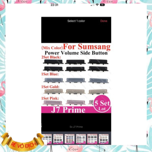 สายปุ่มไฟพลาสติก+ปริมาณ samsung j7 prime/j5 prime/j3 pro/j7 pro/j330 .