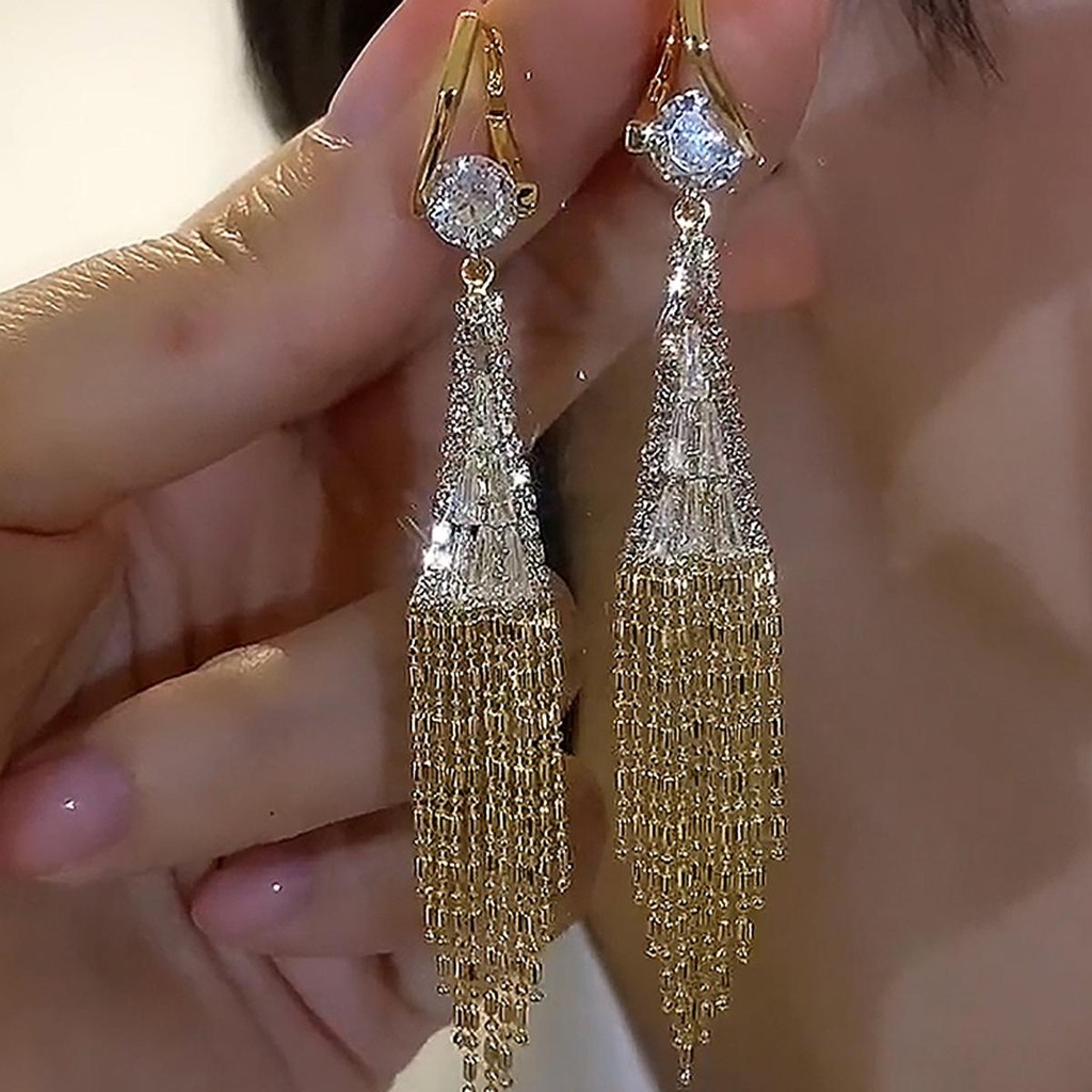 ต่างหูยาวหรูหราและเป็นส่วนตัว SPK69.45729 Collection [DoRa Jewelry] - สี่เหลี่ยม ทิวลิป สวย สาวน้อย