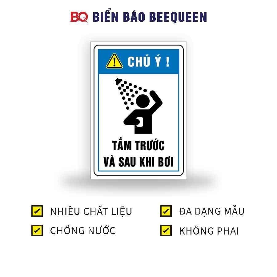 ATTENTION สําหรับ BATHING BEFORE และ AFTER SWIMMING - ป้ายสระว่ายน้ํา Beequeen