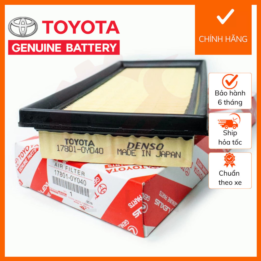 [ของแท้] ไส้กรองอากาศเครื่องยนต์รถยนต์สําหรับ Toyota Vios, Yaris, Rush 2012-2015 (17801-0Y040/178010