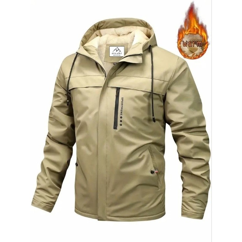 [TN04] เสื้อแจ็คเก็ตผ้าร่มบุขนผู้ชาย ฤดูใบไม้ร่วง-ฤดูหนาว มีฮู้ด ให้ความอบอุ่นได้ดีมาก บรรจุภัณฑ์สวย