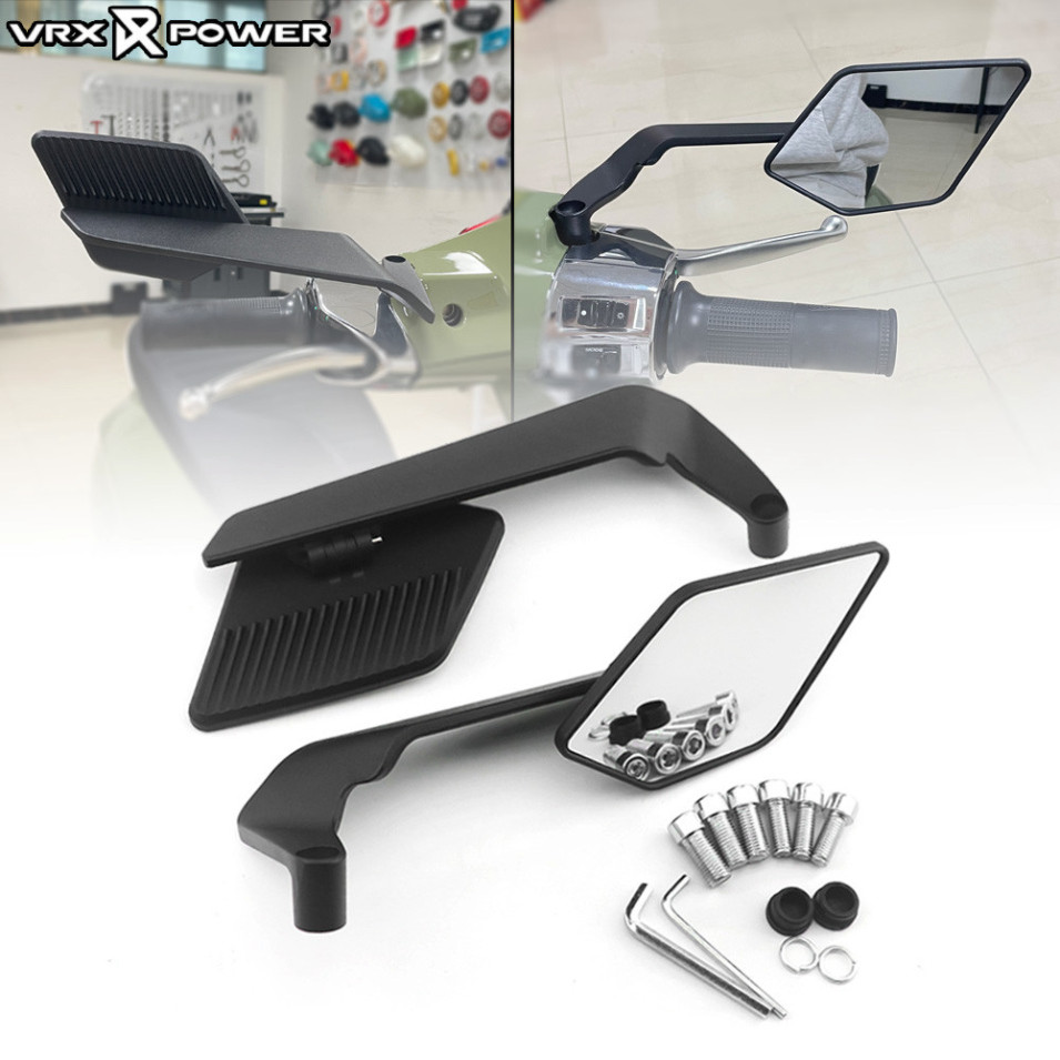 Rizoma Stealth Max กระจกสําหรับ Vespa Sprint Primavera S LX125 GTS พับลมปีกมาตรฐาน ND 168