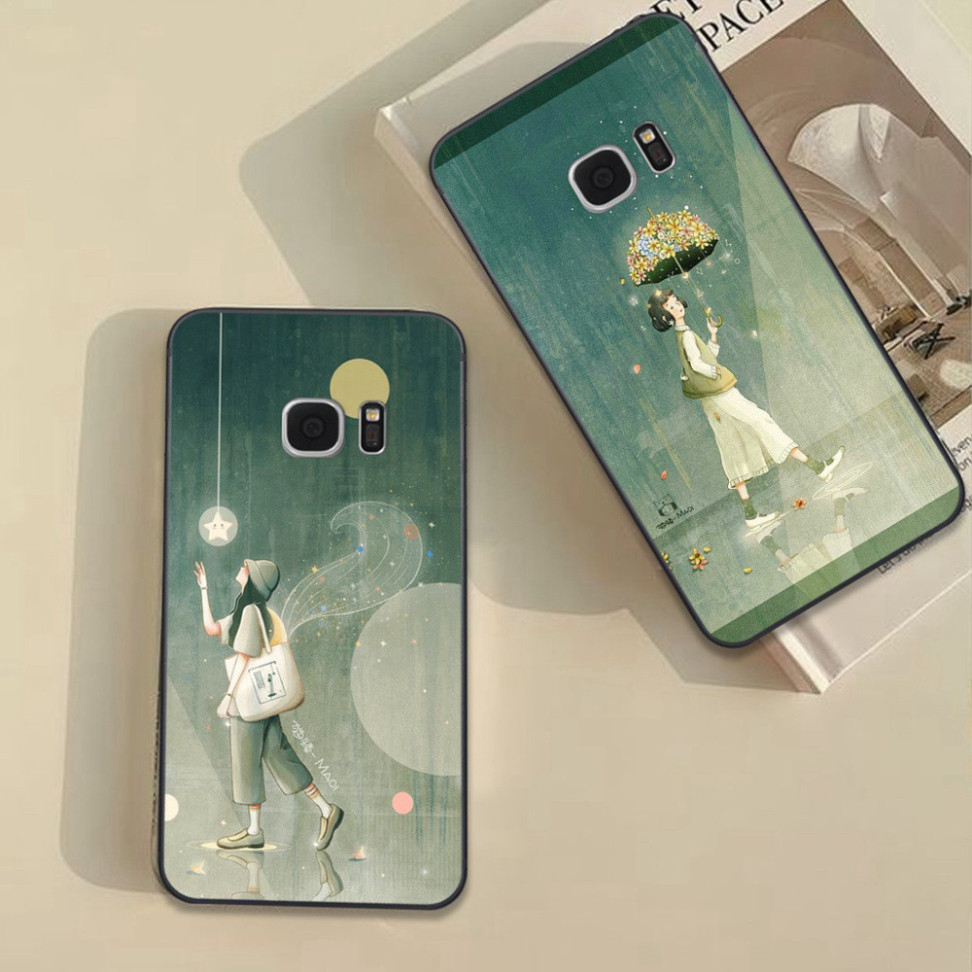 เคส Samsung S6 edge plus / S6 edge+ พร้อมรูปภาพสาวฤดูใบไม้ร่วงน่ารักและอ่อนเยาว์
