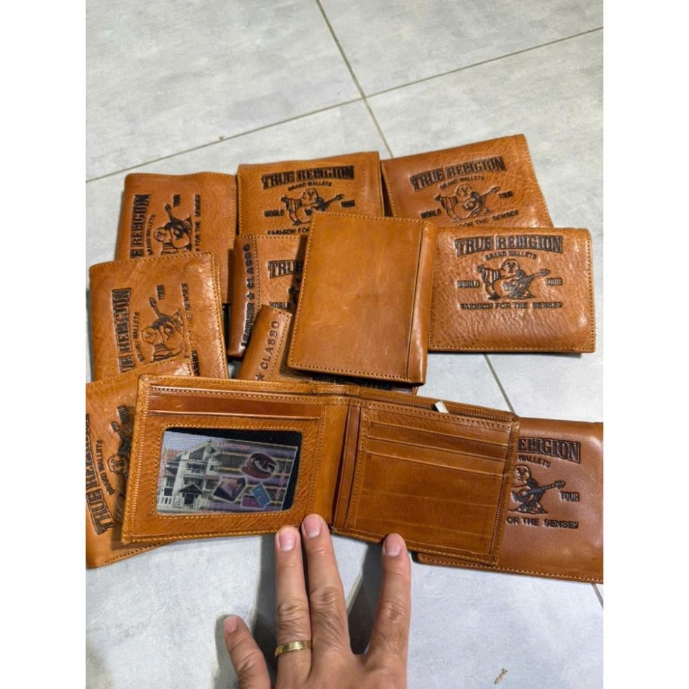 (LIQUIDATION CORNER) กระเป๋าสตางค์หนังผู้ชายพร้อมหนัง COW ของแท้ 1 ปี IF THE SKIN คือ DAMAGED