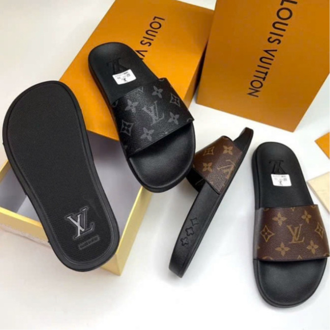 LV Mens Sandals - รองเท้าแตะผู้ชาย LV Floral พื้นยางคมชัดมาก เดินสบายมาก ดีไซน์สวย 2025