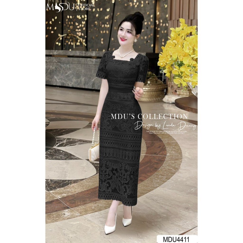 ชุดเดรสบอดี้คอน MDU4411 ทําจากลูกไม้เชื่อม Jacquard คุณภาพสูงจาก MDU K28-D1-1