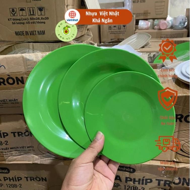 เวียดนาม แนท จานกลม หลายขนาด (1208-1) (1208-2) (1208-3) จานพลาสติกหนาใส่ขนมและอาหาร-คลังสินค้าขายส่ง