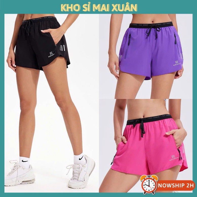 กางเกงขาสั้นวิ่งสตรี Cosleaf Yoga Aerobic - Winni Sport