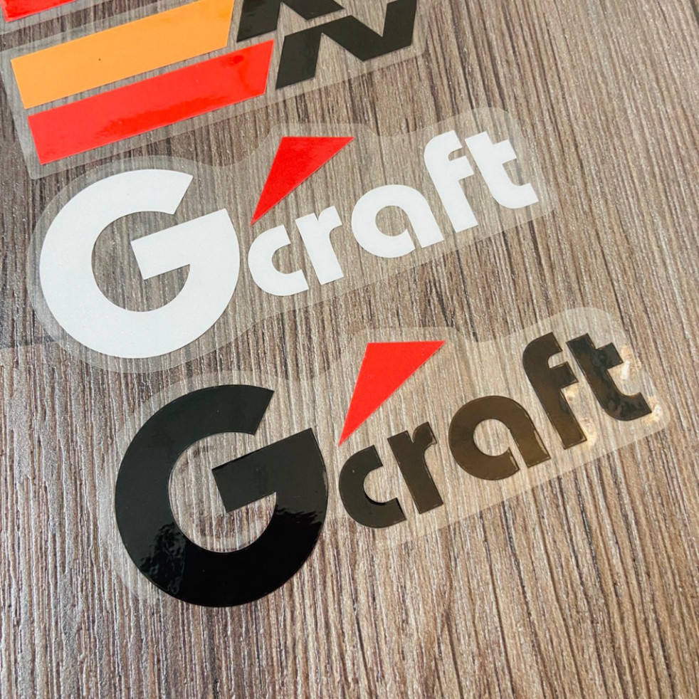 (MOTORBIKEAGE) แสตมป์โลโก้ Gcraft cut พร้อมพื้นหลังโปร่งใสสําหรับรถจักรยานยนต์และหมวกกันน็อค