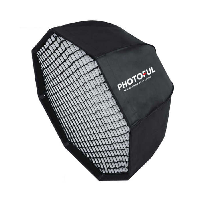 OCTAGON 120CM PHOTOFUL แปดเหลี่ยม Softbox ของแท้พร้อมเครื่องพ่นไฟและรังผึ้ง - กล้อง AUG