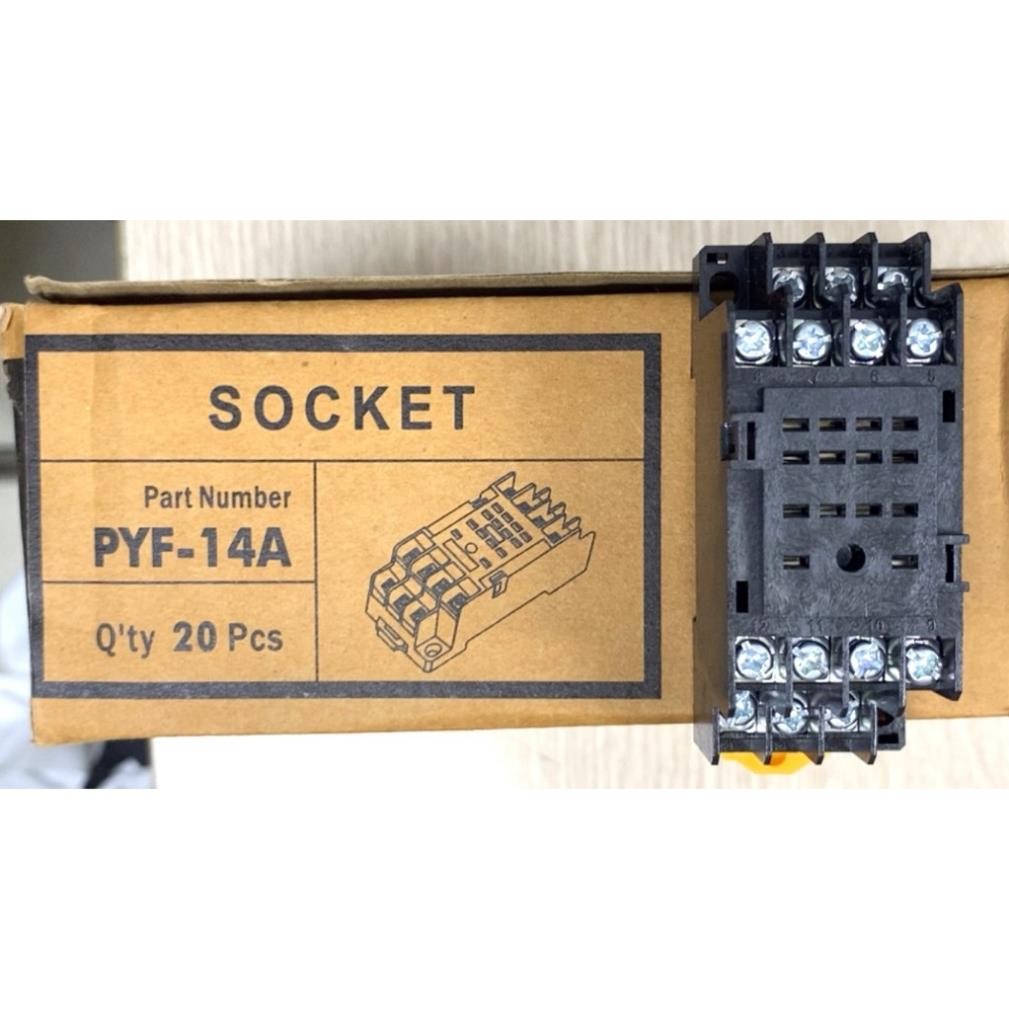 (TQ) แท่นรีเลย์ระดับกลาง PYF14A (PYF-14A) ขาแบน 14 ขา ราคาถูก