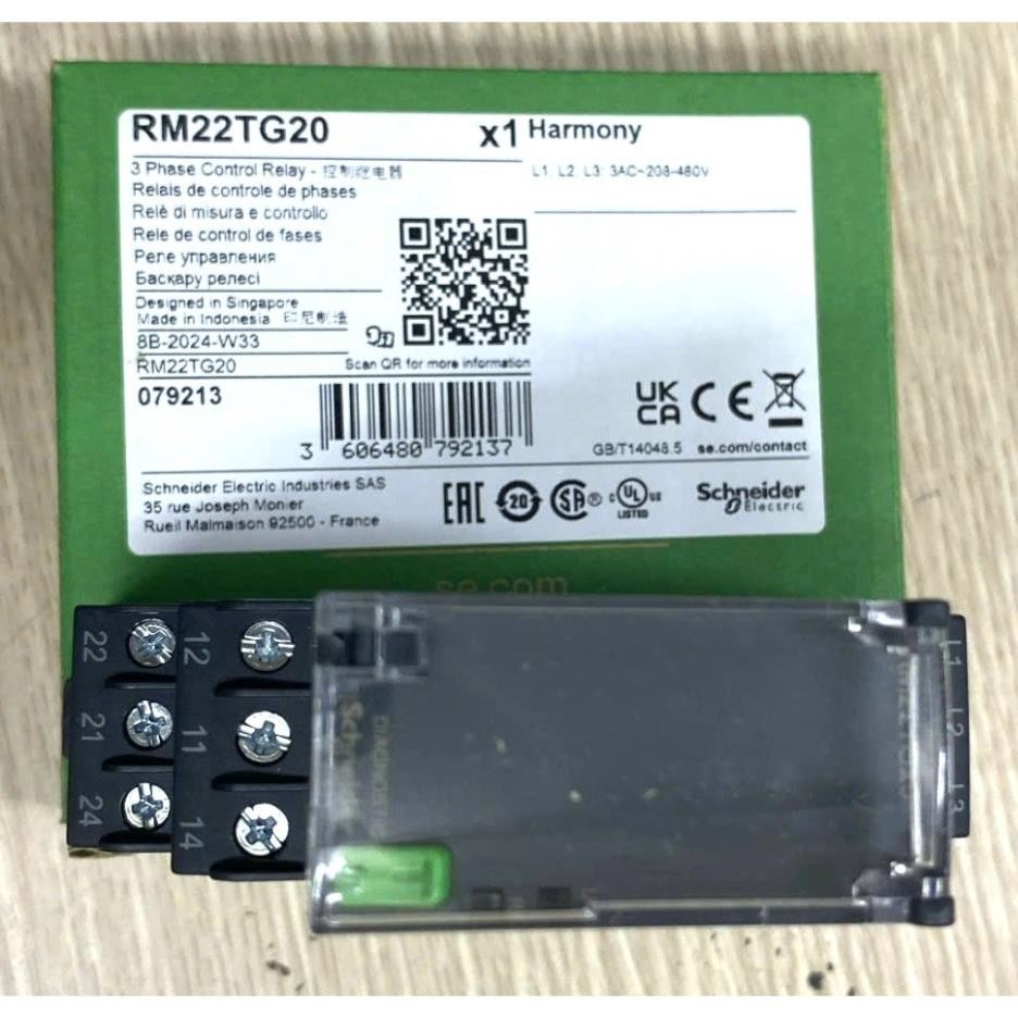 (Schneider) รีเลย์ป้องกันเฟส Schneider RM22TG20 208-480V ของแท้