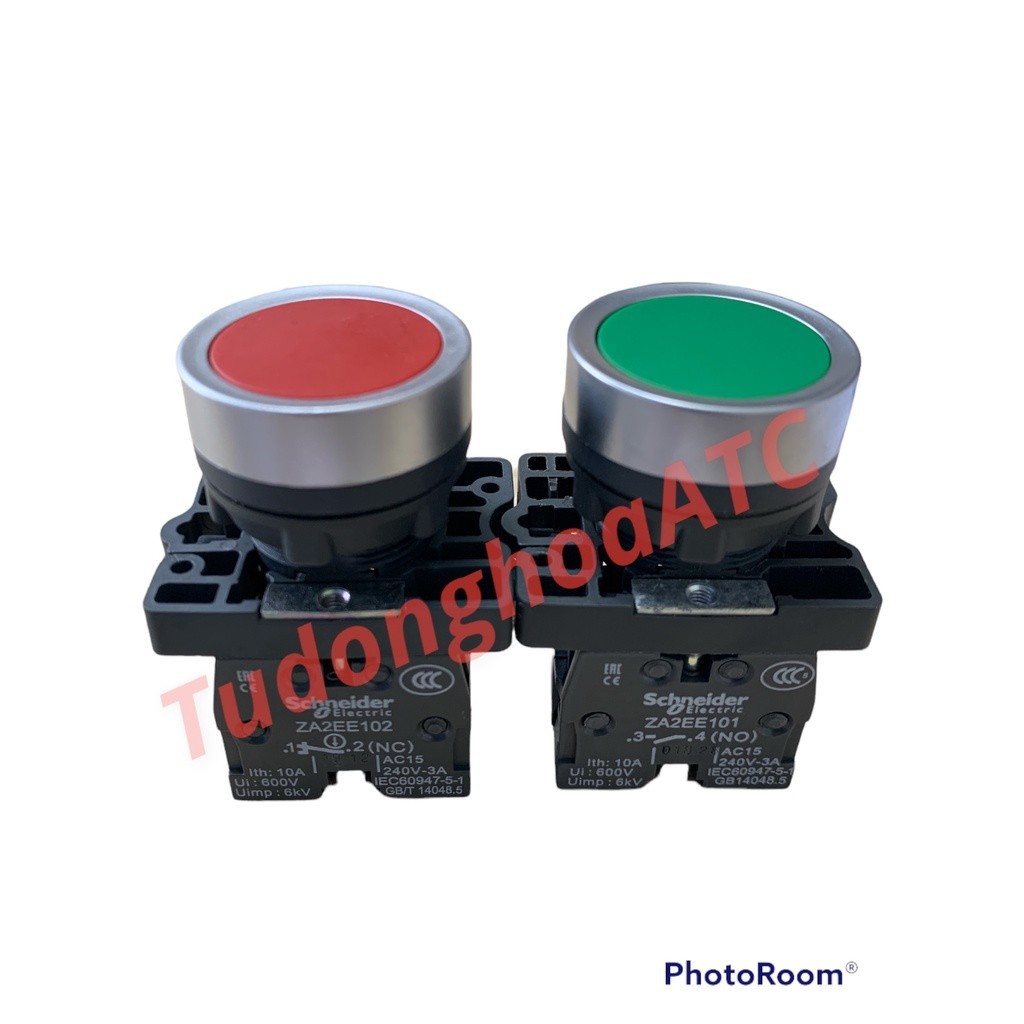 (Schneider) ปุ่มกดปล่อย 22, XA2-EA31 ติดต่อ NO และ XA2-EA42 สัมผัส NC แท้