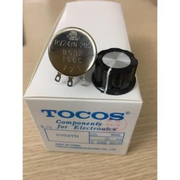 (จีน) TOCOS potentiometer รหัส RV24YN 20S พร้อมค่าลูกบิด B202, B502, B103, B203, B504