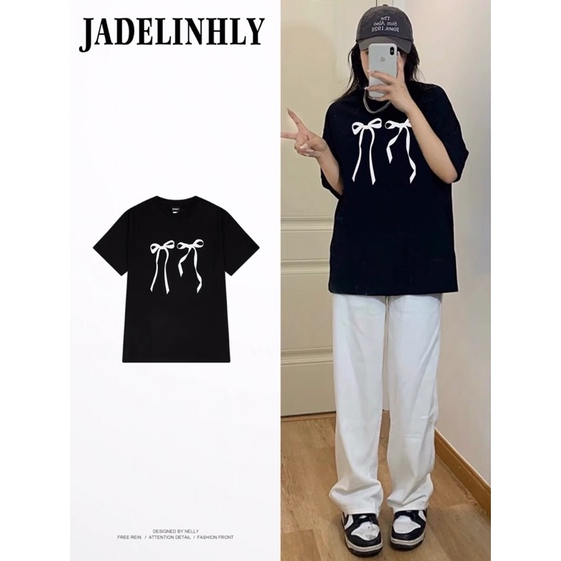 เสื้อยืด Nelly heybig มีโบว์ 2 ตัว