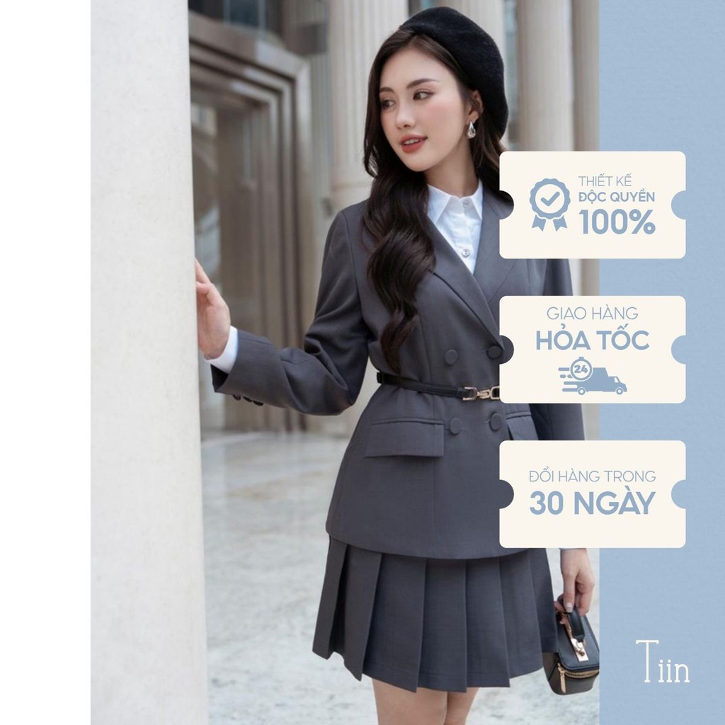 เสื้อกั๊กคอปกและแขนผ่ามีกระดุม TINSTORE ADK904