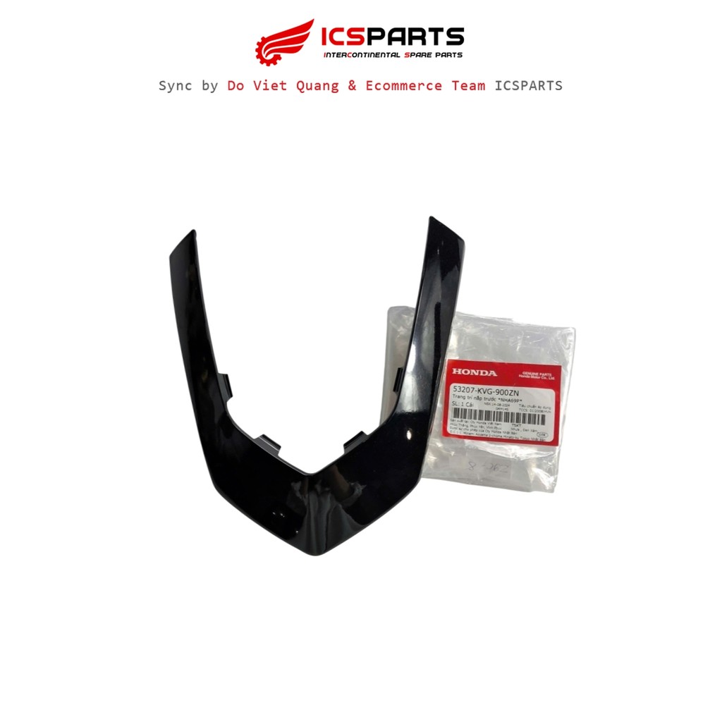 พลาสติกแต่งฝาหน้า NHA69P HONDA Air Blade 110 สีดํา (53207-KVG-900ZN)