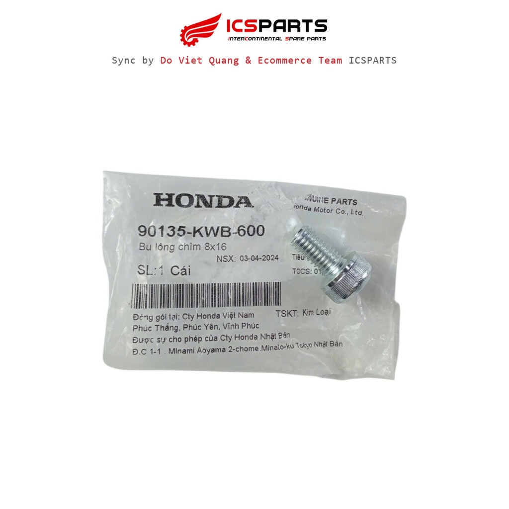 8x16 HONDA Wave Blade / Wave S / Wave Rs / Wave Rsx น็อตจม (90135-KWB-600)