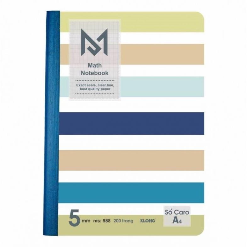 KLONG A4 สมุดบันทึก Caro เย็บสัน 200 หน้า 70/76; MS: 988.