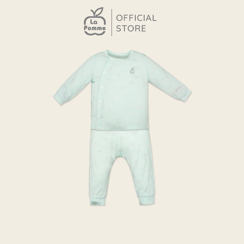 SLD189 La Pomme สูทแขนยาวติดกระดุมใบไม้ - สีเขียว