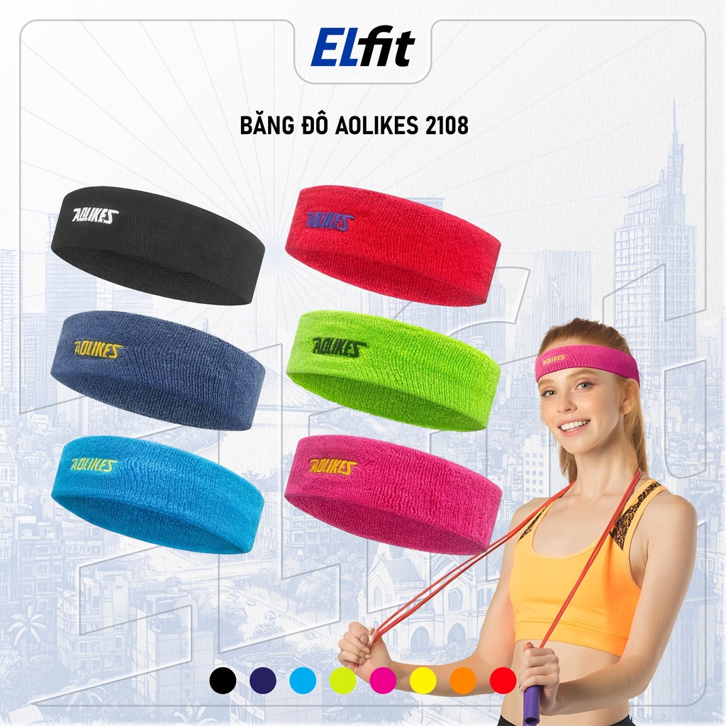 Aolikes A-2108 ที่คาดผมสําหรับเล่นกีฬาสําหรับผู้ชายและผู้หญิงทําจากผ้าไหมยางผ้าฝ้ายดูดซับเหงื่อที่คา