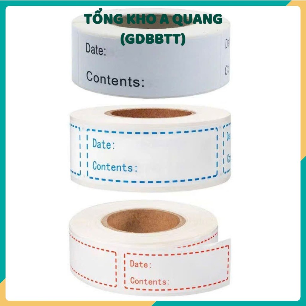 (COMBO of 5)ROLL OF NAME, DATE AND MONTH Note PAPER สําหรับ FOOD - กระดาษโน้ตอาหารไม่ฉีกขาด 125 กระด