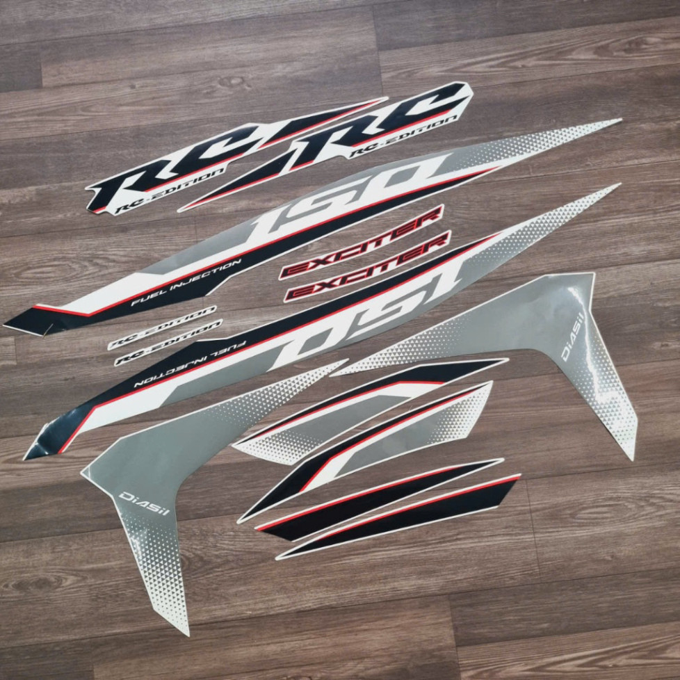 (EXCITER 2018 สีขาว) ชุดแสตมป์ 3-LAYER สําหรับ EXCITER 150cc ขาวดํา