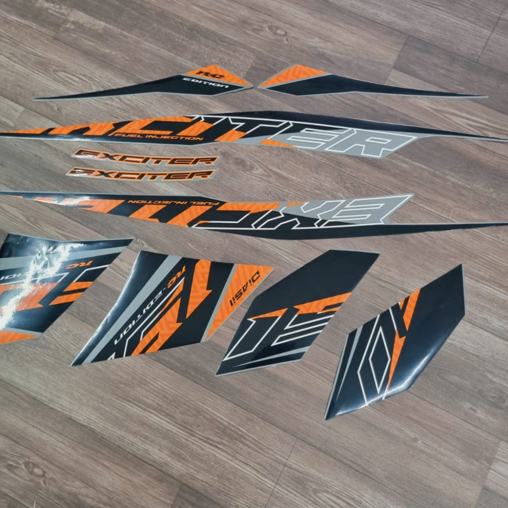 (EXCITER 2021 สีส้ม) ชุดสติ๊กเกอร์รถยนต์ EXCITER 150cc - สติ๊กเกอร์ 3-LAYER DECAL STICKER