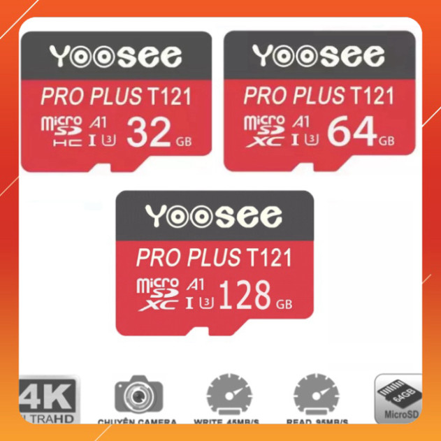 Yoosee Pro Plus การ์ดหน่วยความจํา 32GB 64GB 128GB A1 U3 R95MB.s W45MB.s เฉพาะในกล้องและโทรศัพท์