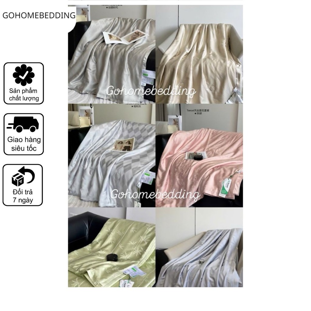 TENCEL SUMMER BLANKET SIZE 2M X 2M3 SOFT AND COOL พร้อมกระเป๋าหนังสือฟรี