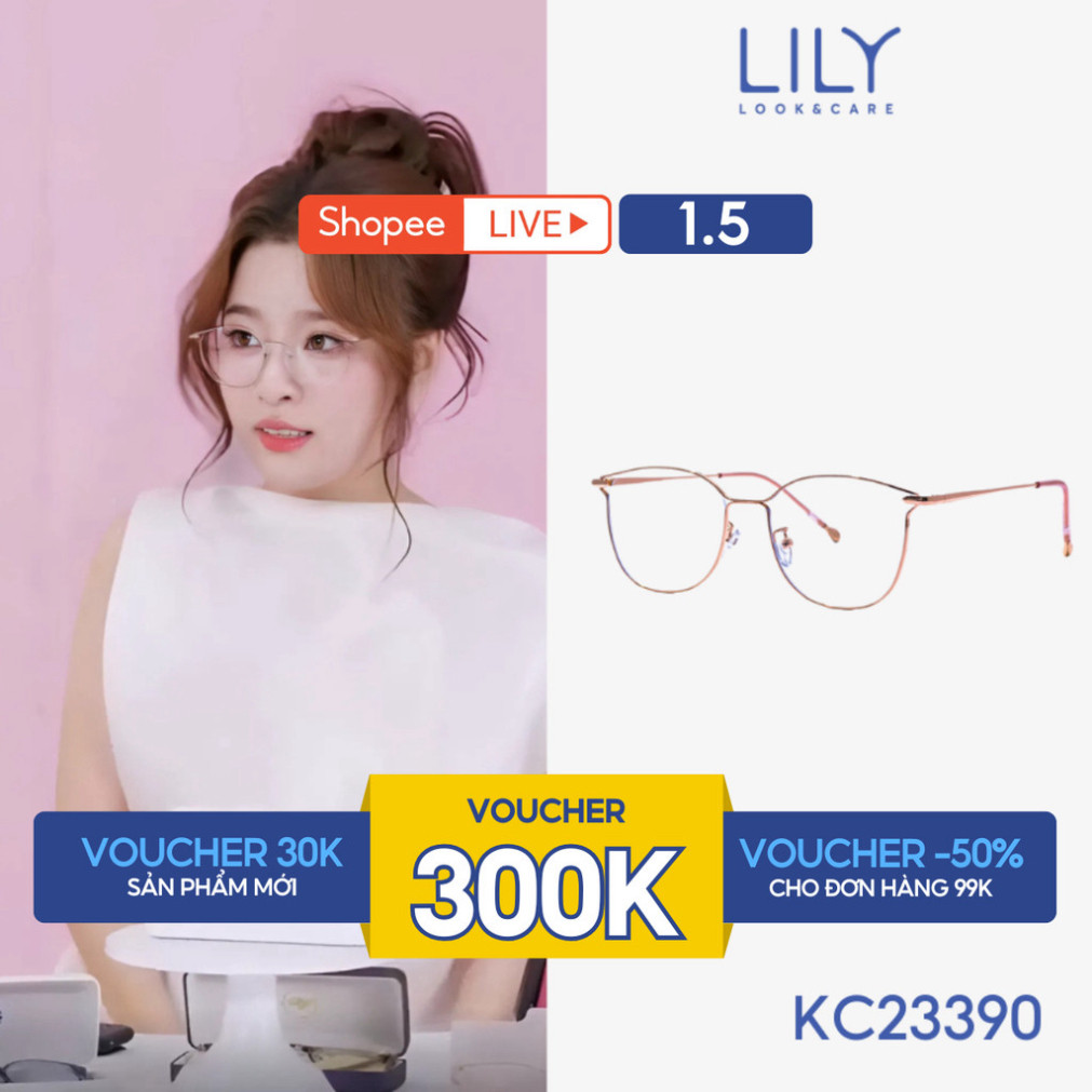 ลิลี่อายแวร์ กรอบแว่นตาตาแมววัสดุโลหะคุณภาพสูงสลิมสีทันสมัยสไตล์แฟชั่นเกาหลี72835